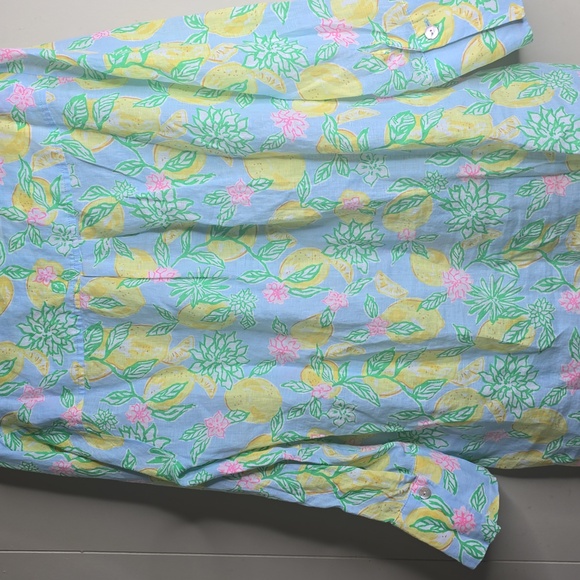 Lilly Pulitzer Riverlyn Pieced Print Tunic Bluette Make Lemonade Medium NWOT - Picture 8 of 8